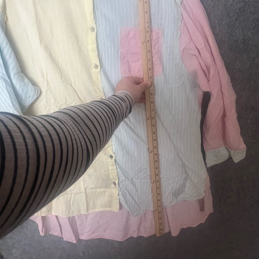 Intimately by Free People Large Oversized Pastel Button Down long sleeve Shirt - Picture 4 of 7